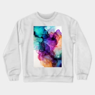 Rainbow Effect - Abstract Alcohol Ink Art Crewneck Sweatshirt